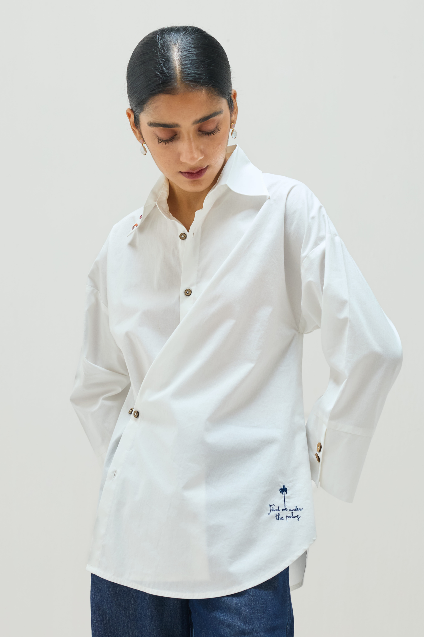 Under The Palms Organic Cotton Wrap Shirt