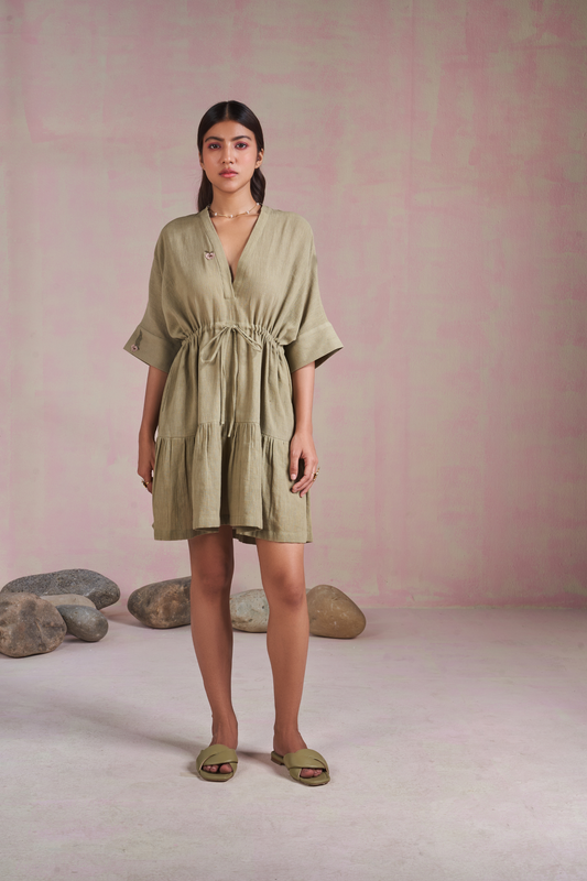 Beach Bloom naturally dyed kala cotton dress