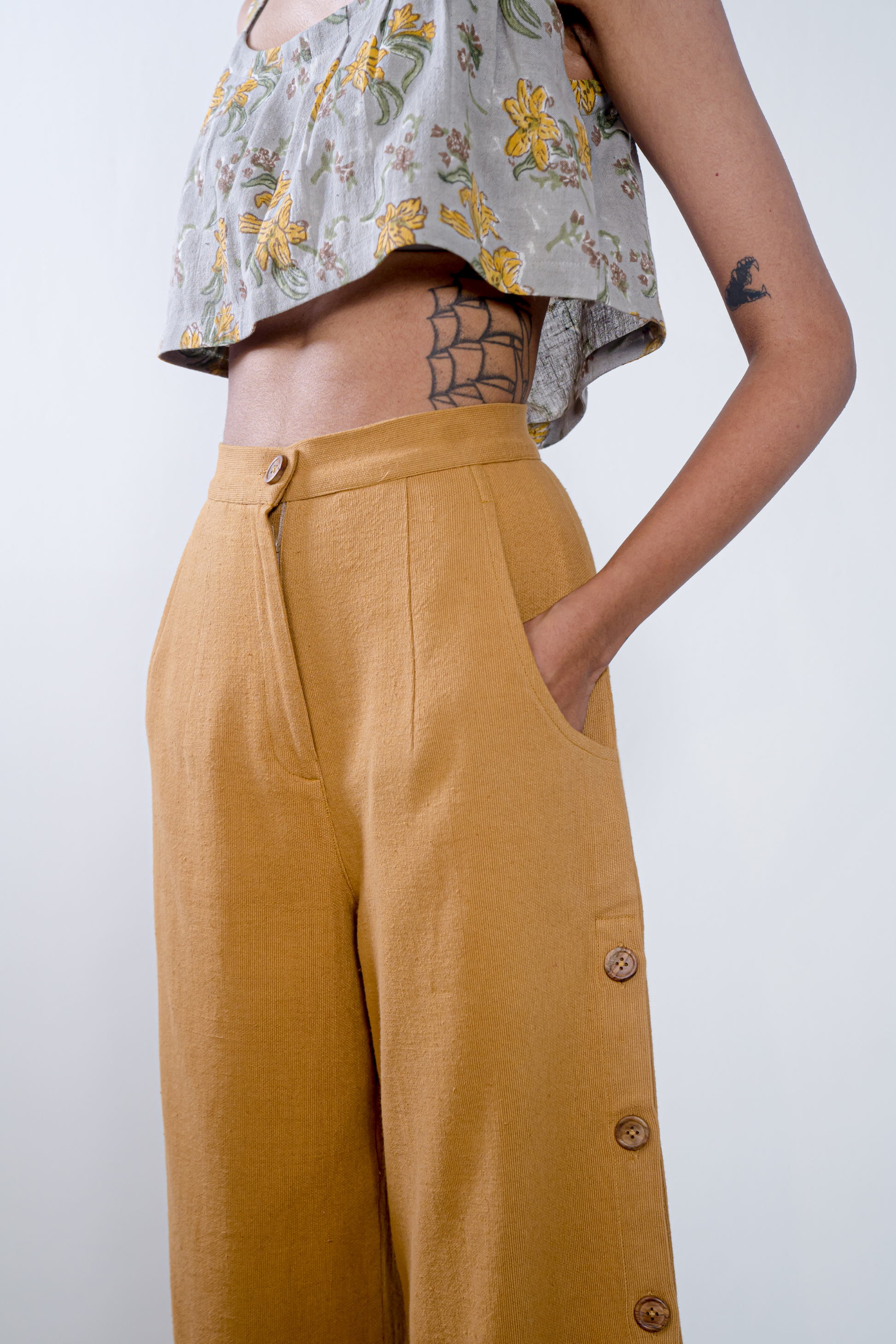 Golden Sky handwoven organic cotton trousers