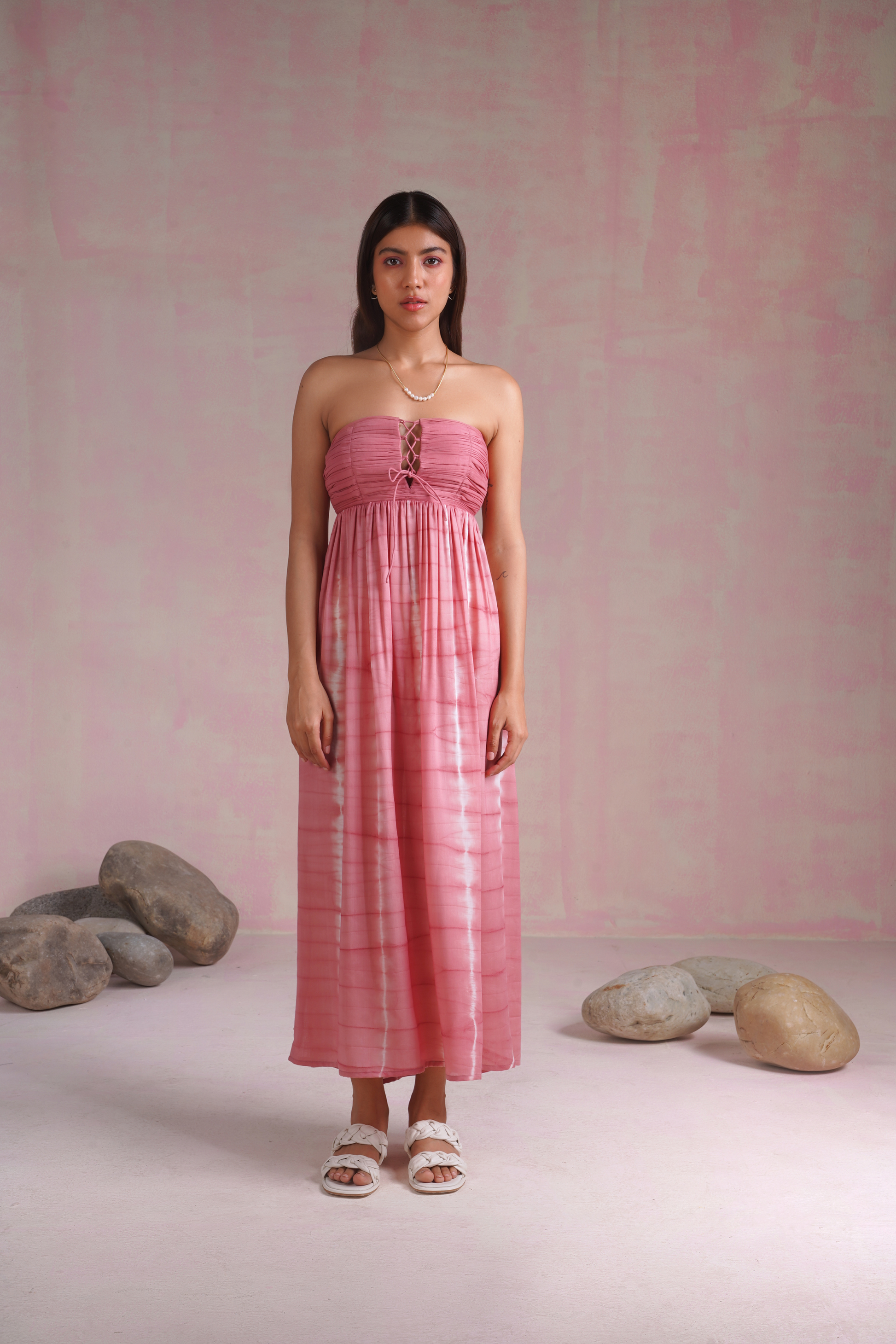 Sea Garden tencel maxi dress