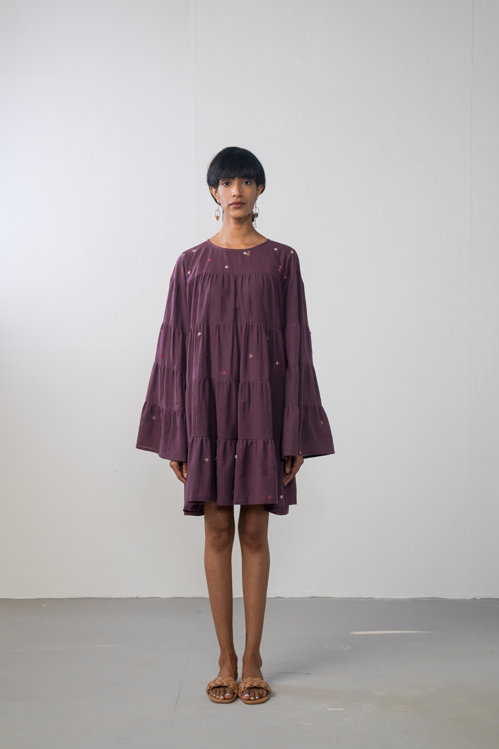 Purple Sky handwoven organic cotton dress