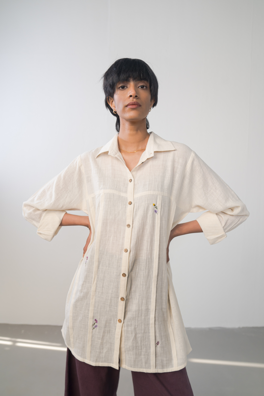 The Winter Garden handwoven organic cotton shirt