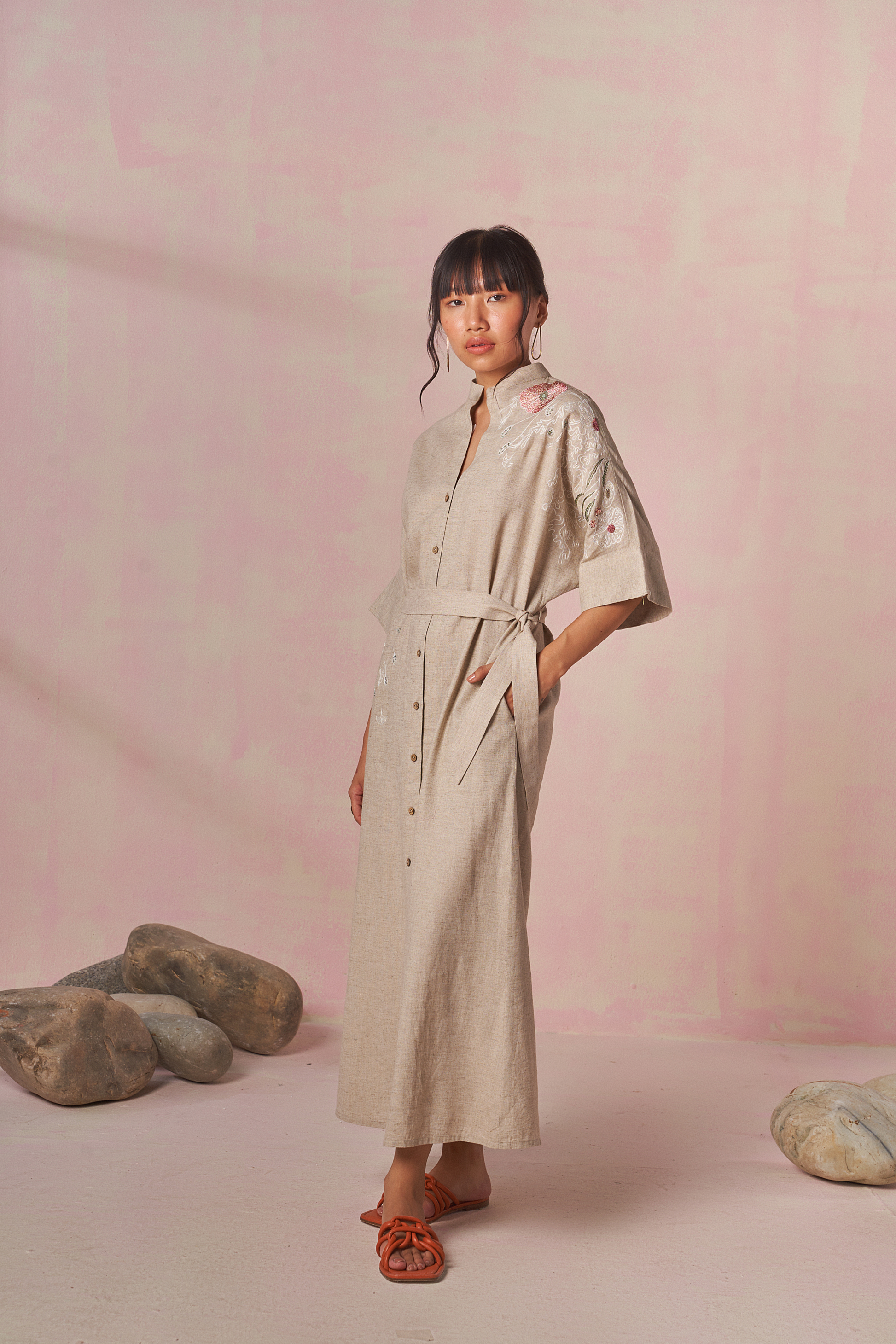 Ocean Love linen shirt dress