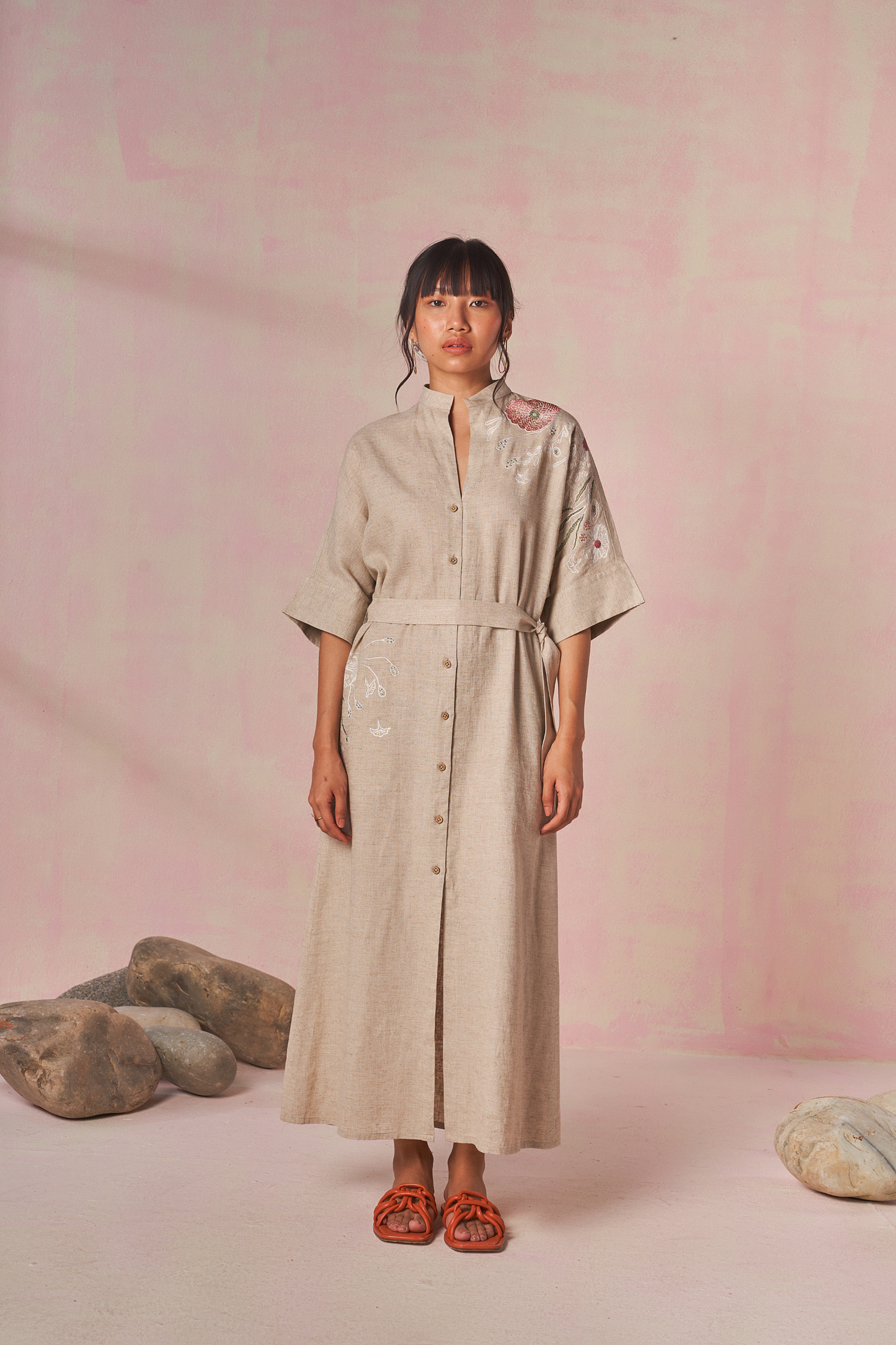 Ocean Love linen shirt dress