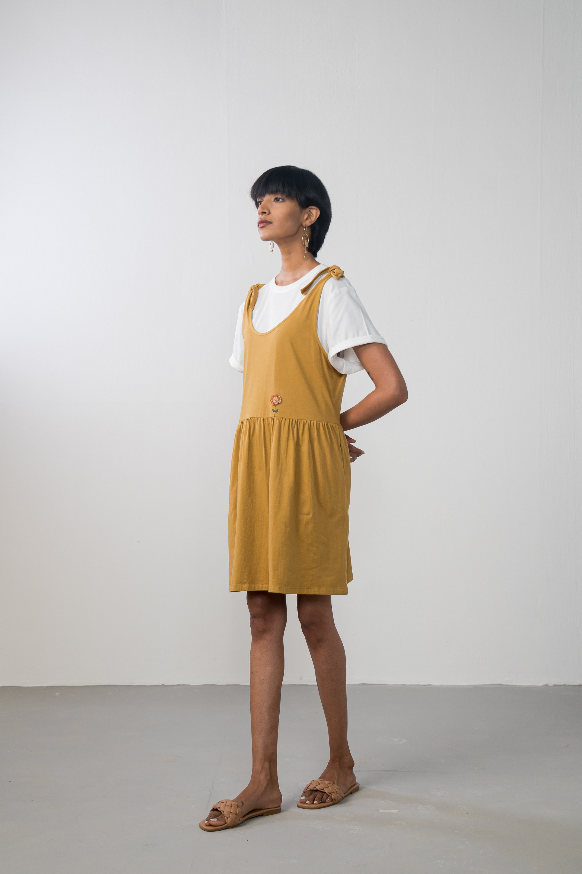 Golden Light organic cotton knit dress