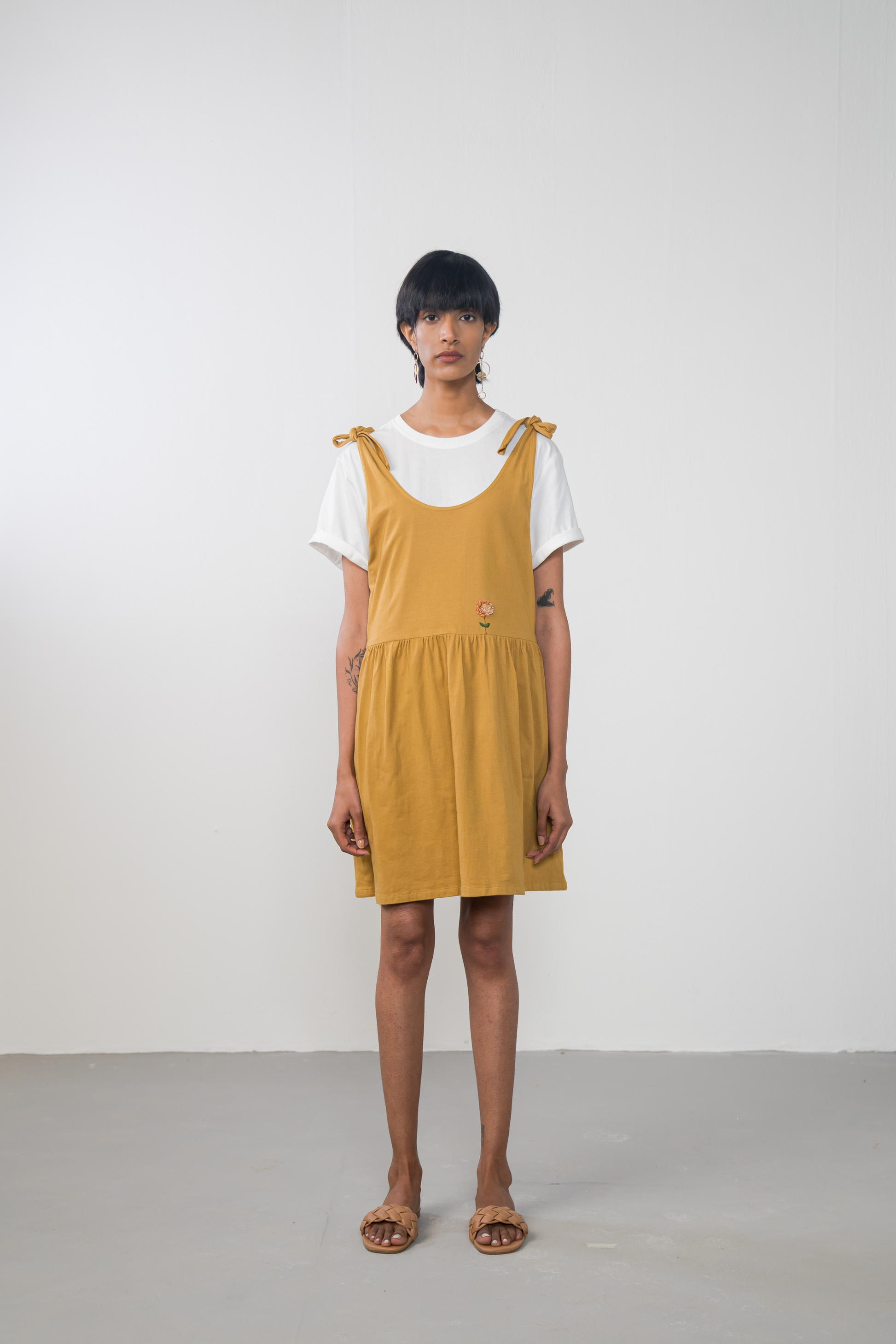 Golden Light organic cotton knit dress