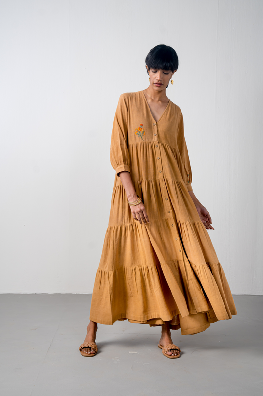 Sunset Garden kala cotton maxi dress