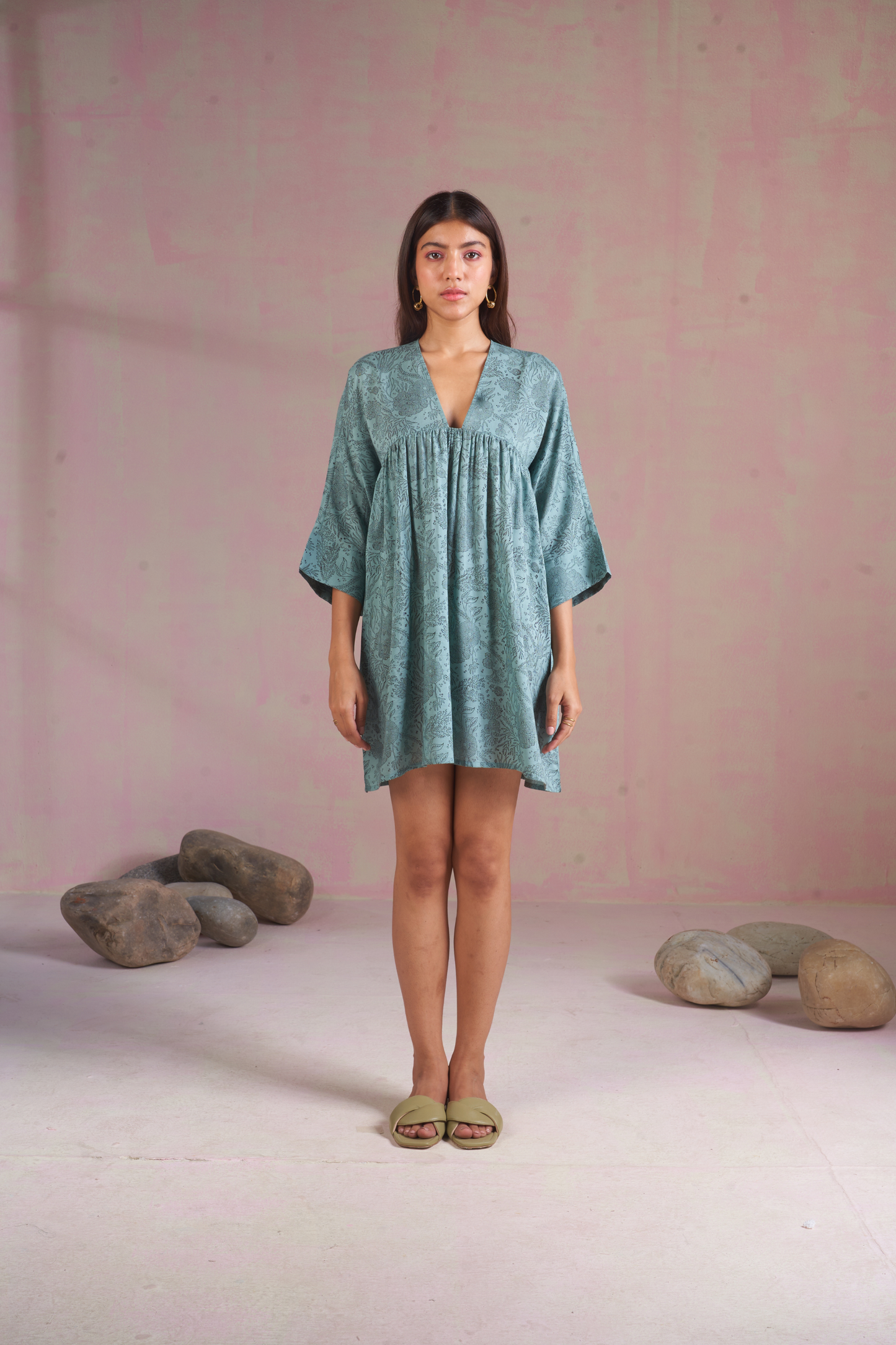 The Coral tencel kaftan dress