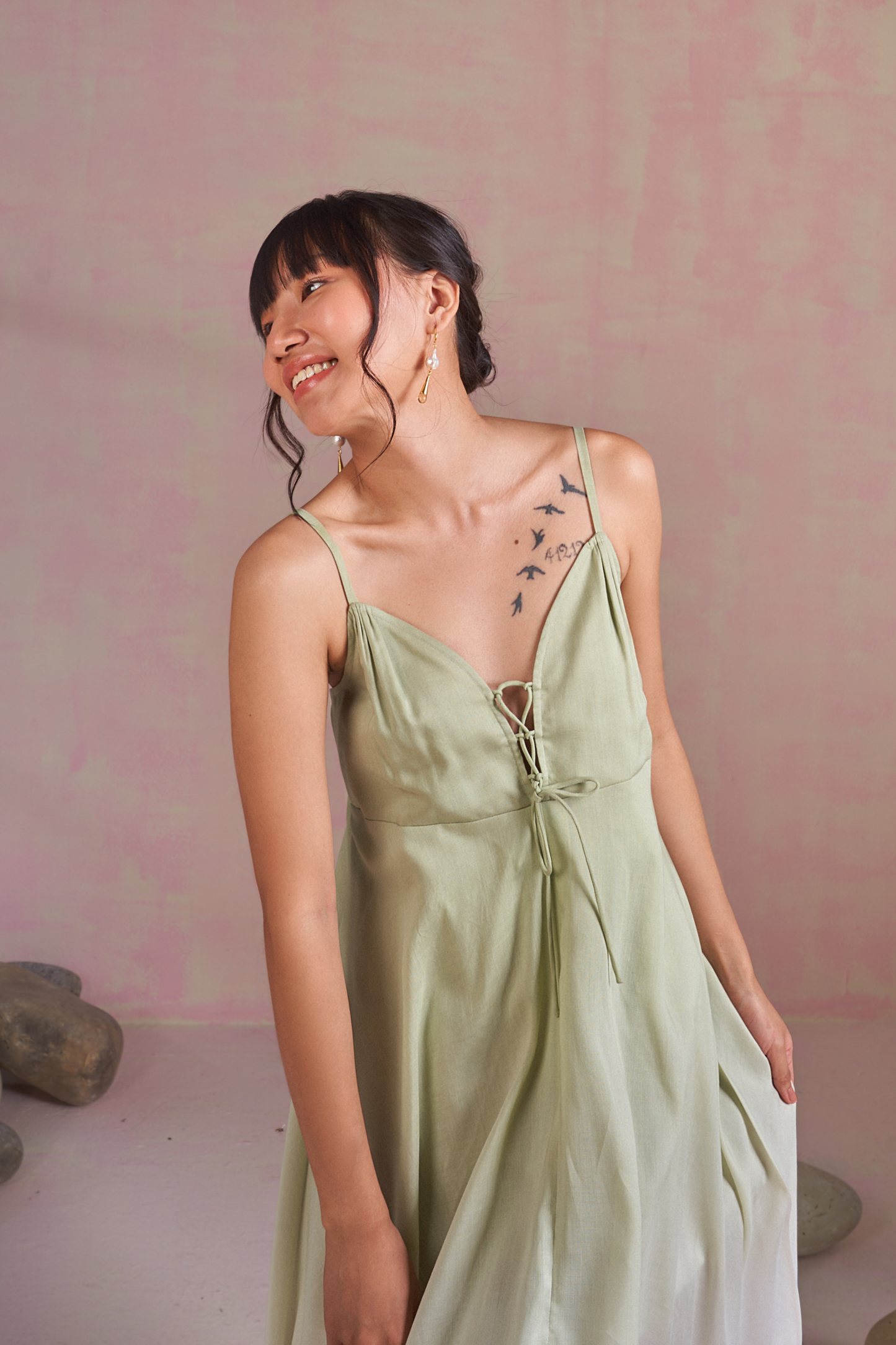 Green Sea lyocell maxi dress