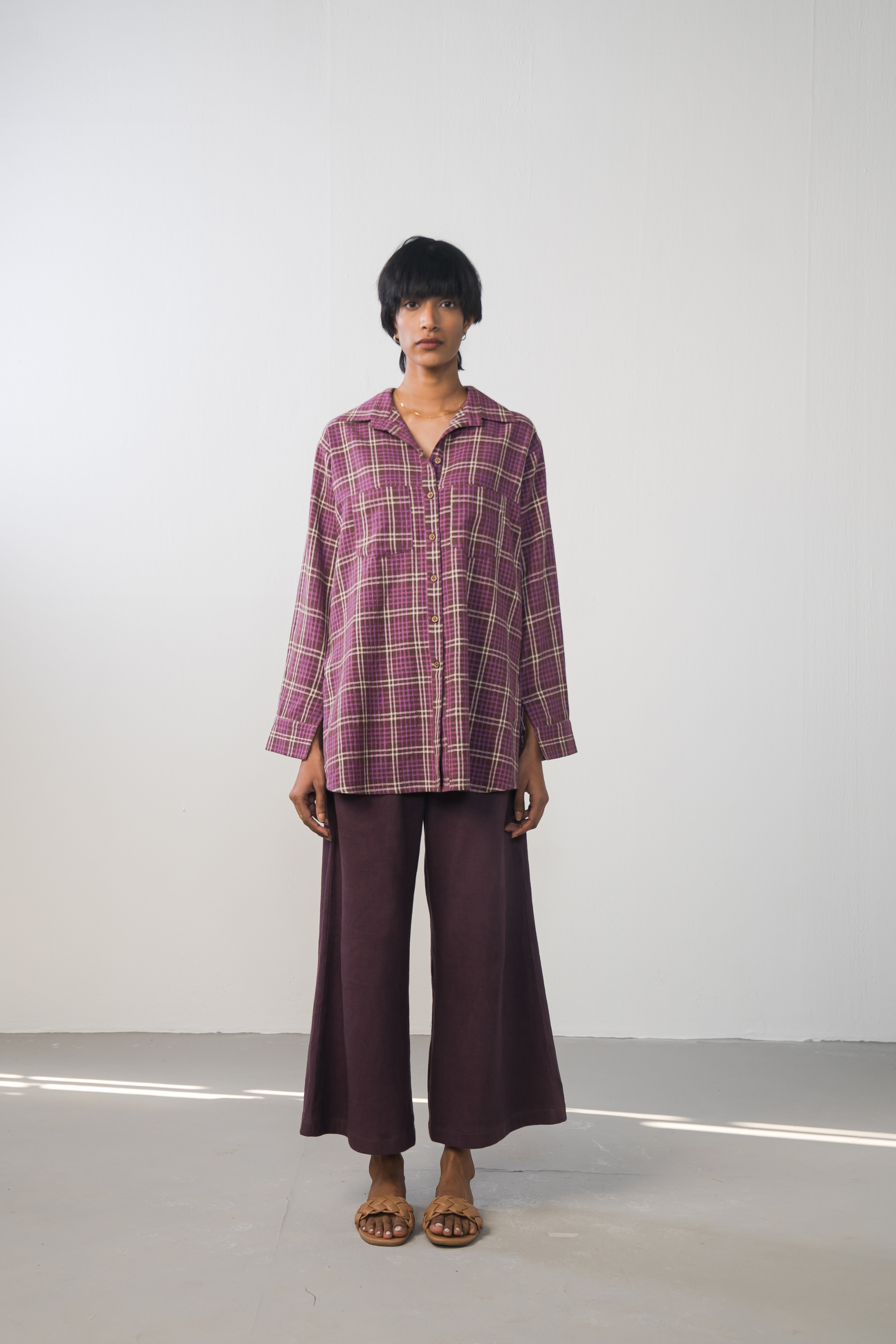 Purple Fields handwoven organic cotton shirt