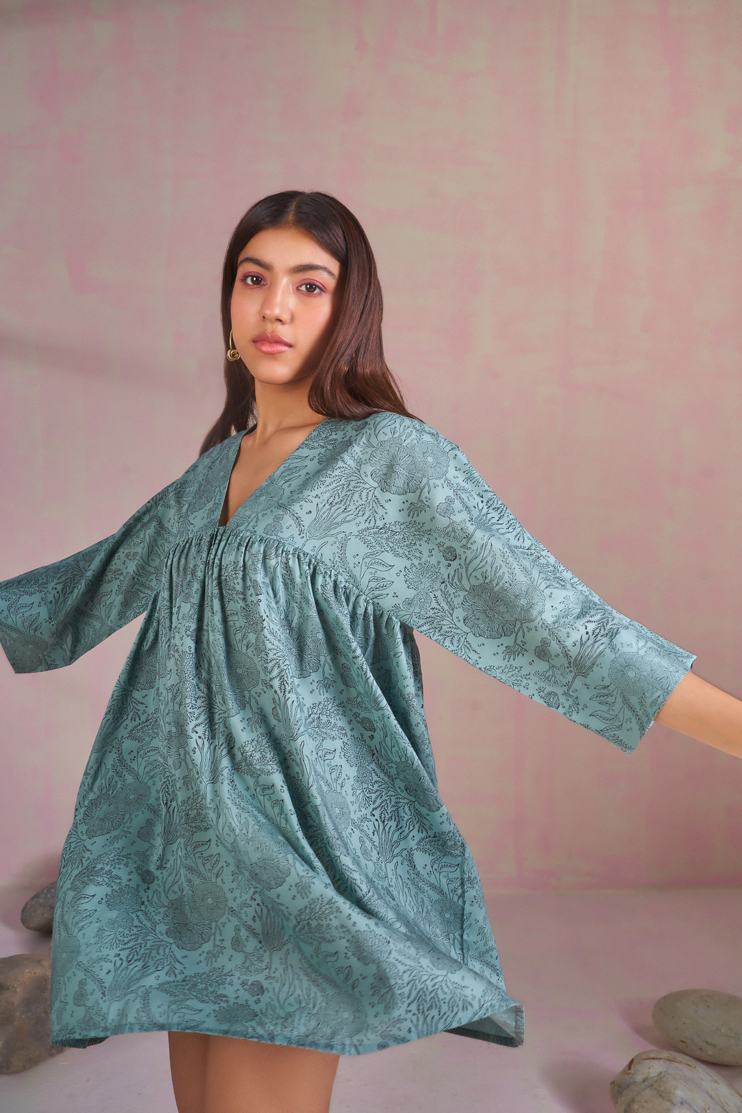 The Coral tencel kaftan dress