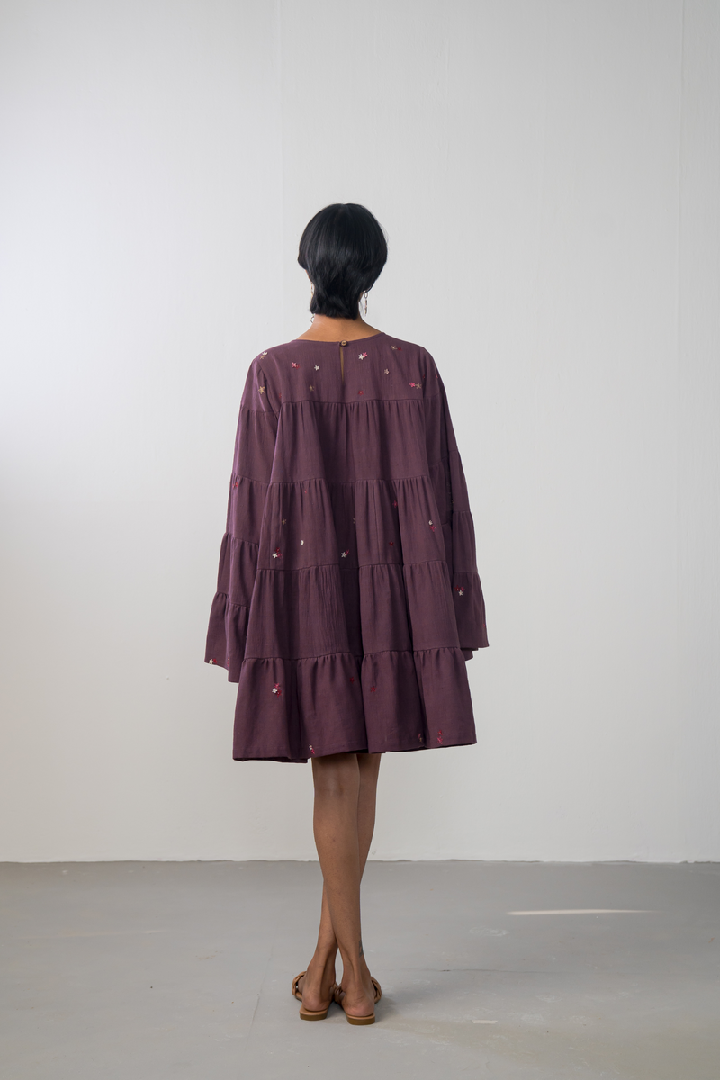 Purple Sky handwoven organic cotton dress