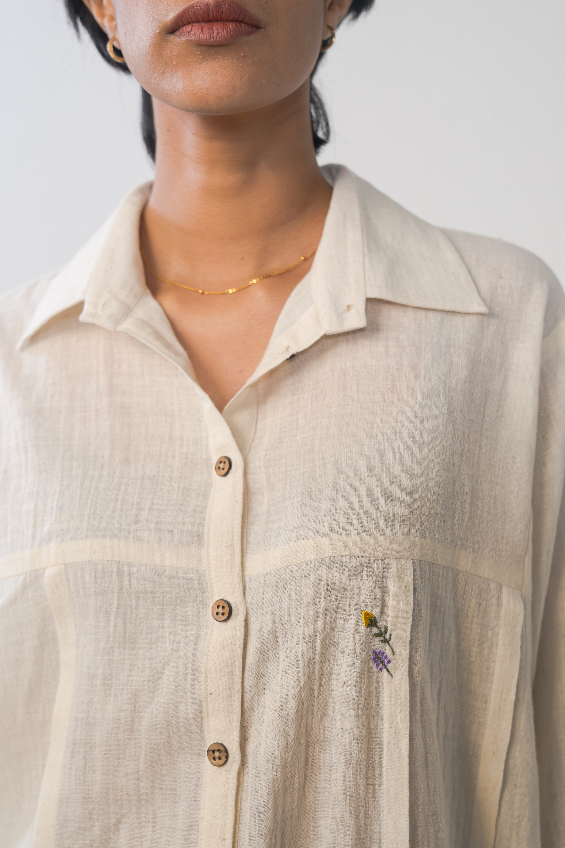 The Winter Garden handwoven organic cotton shirt