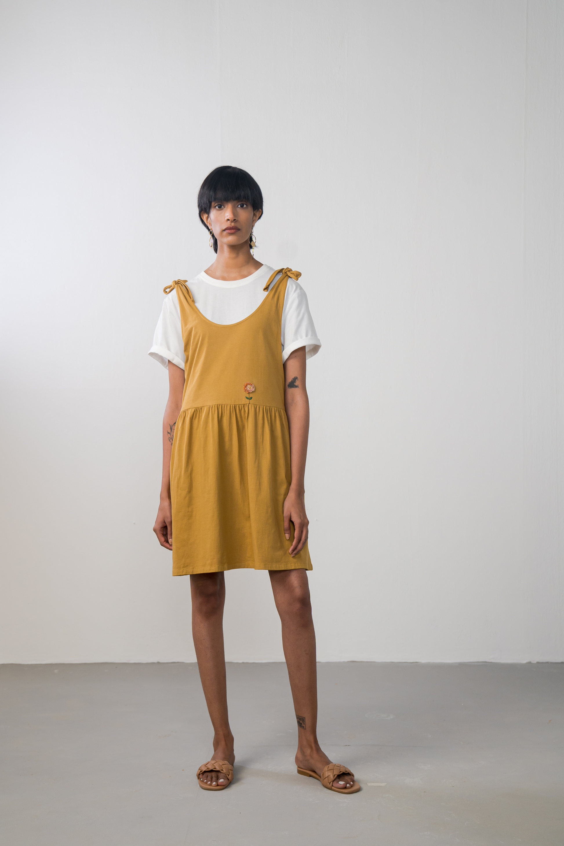 Golden Light organic cotton knit dress