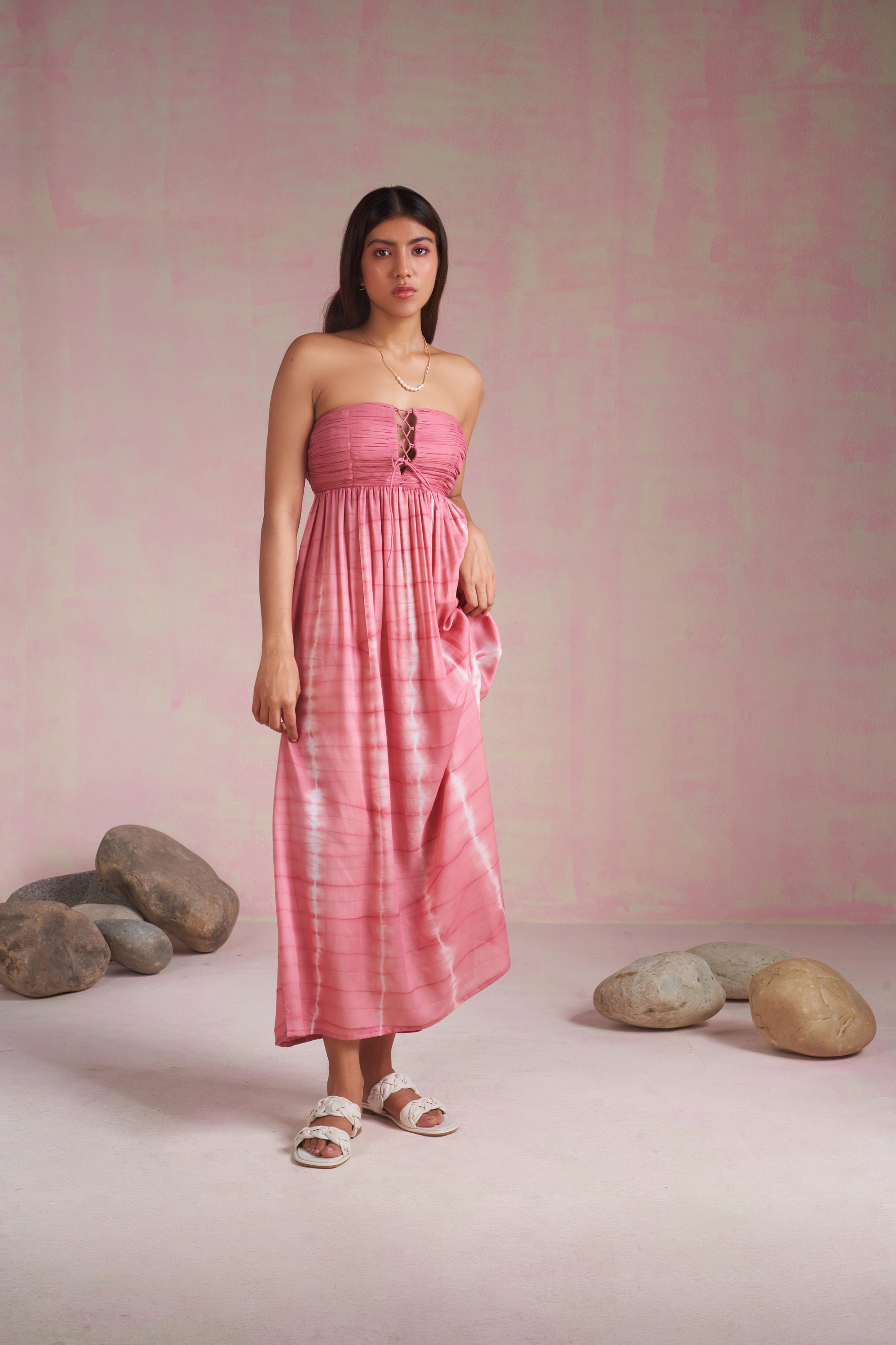 Sea Garden tencel maxi dress