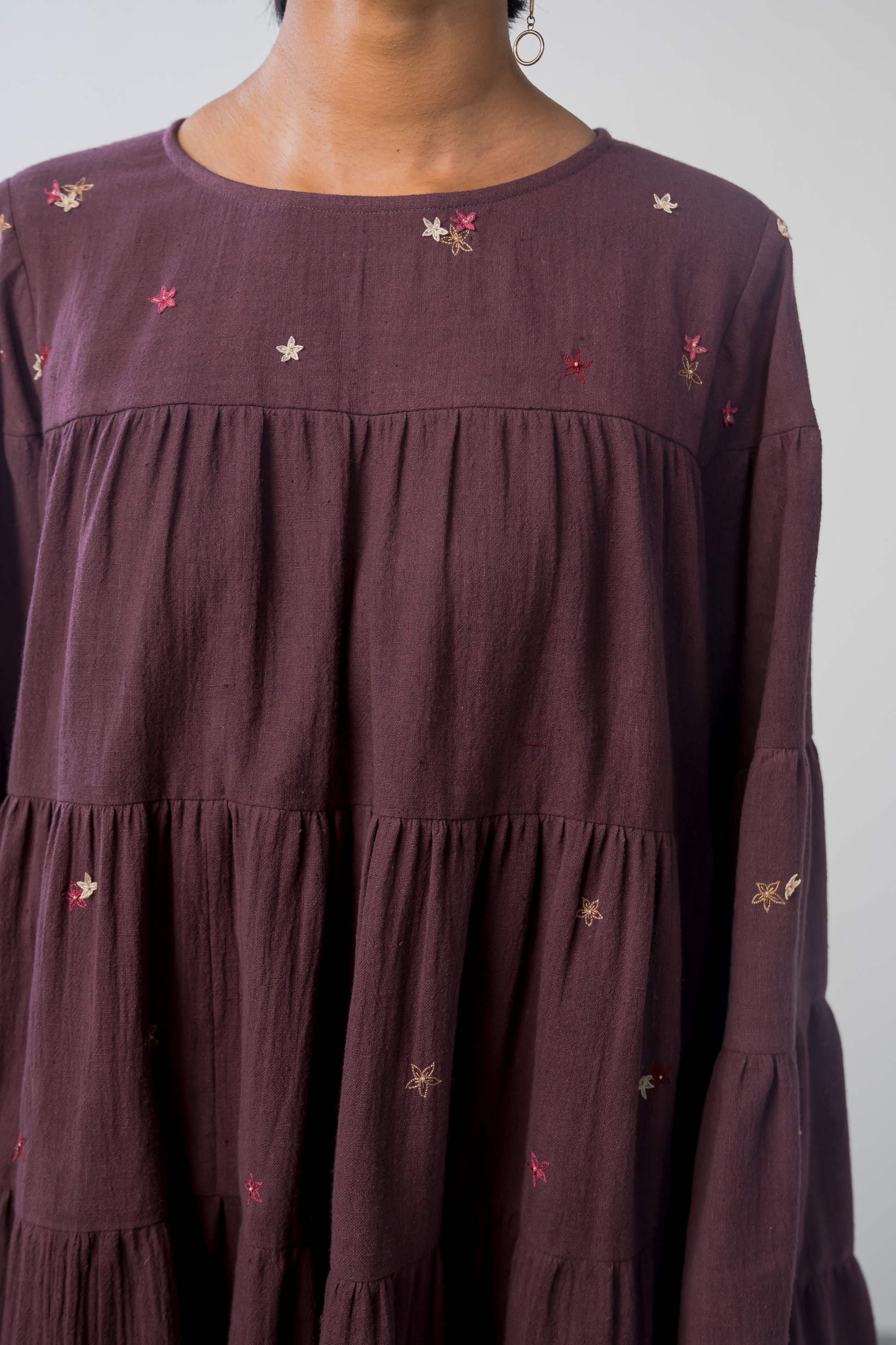 Purple Sky handwoven organic cotton dress