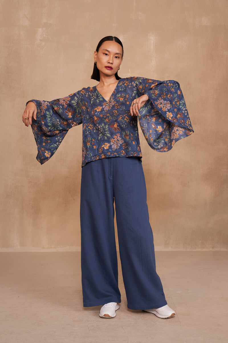 Blooming Blue Lyocell Top