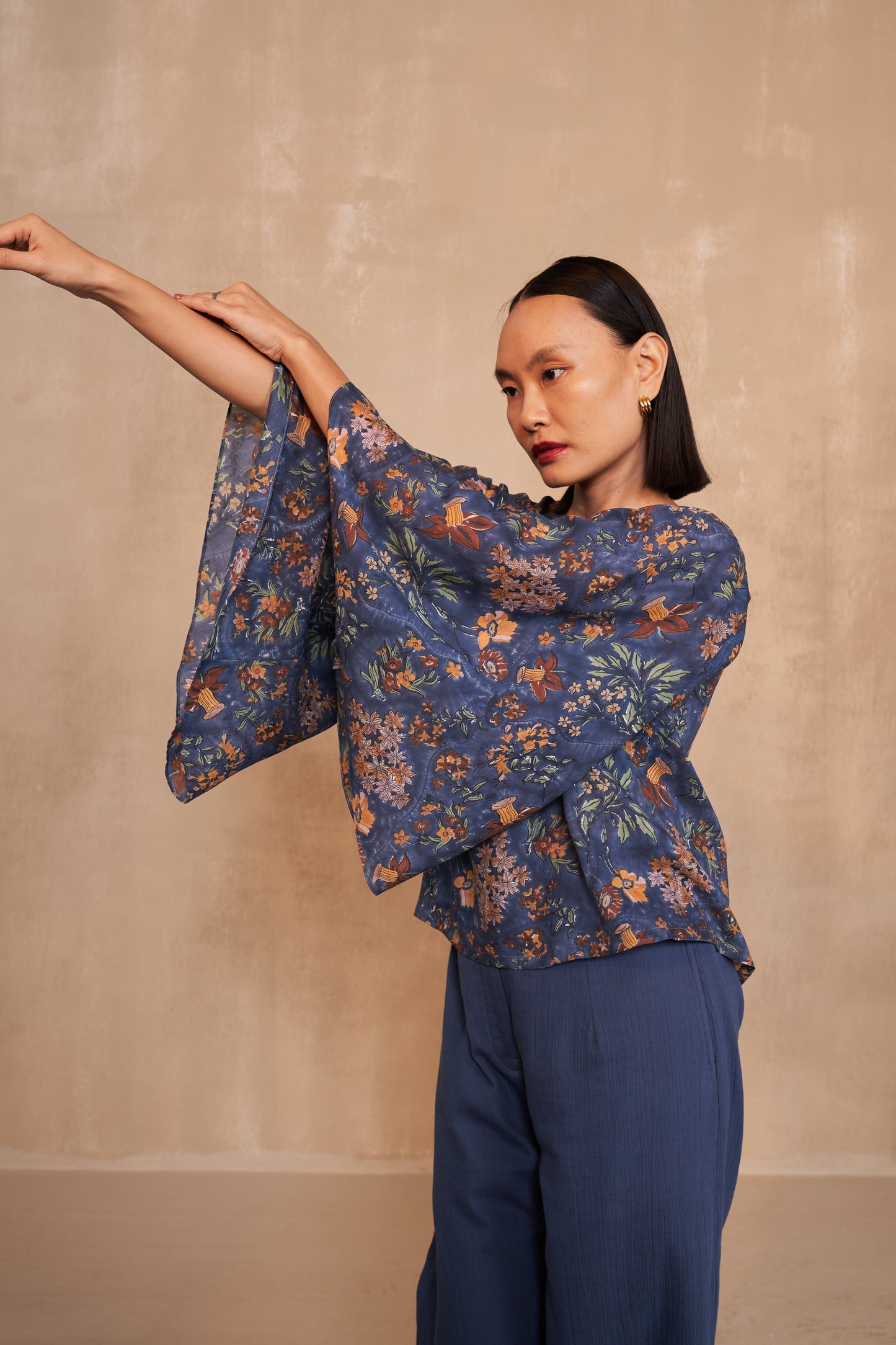 Blooming Blue Lyocell Top