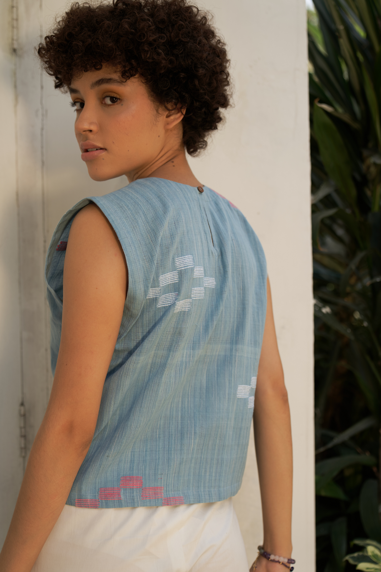 Blue Weaves handwoven top