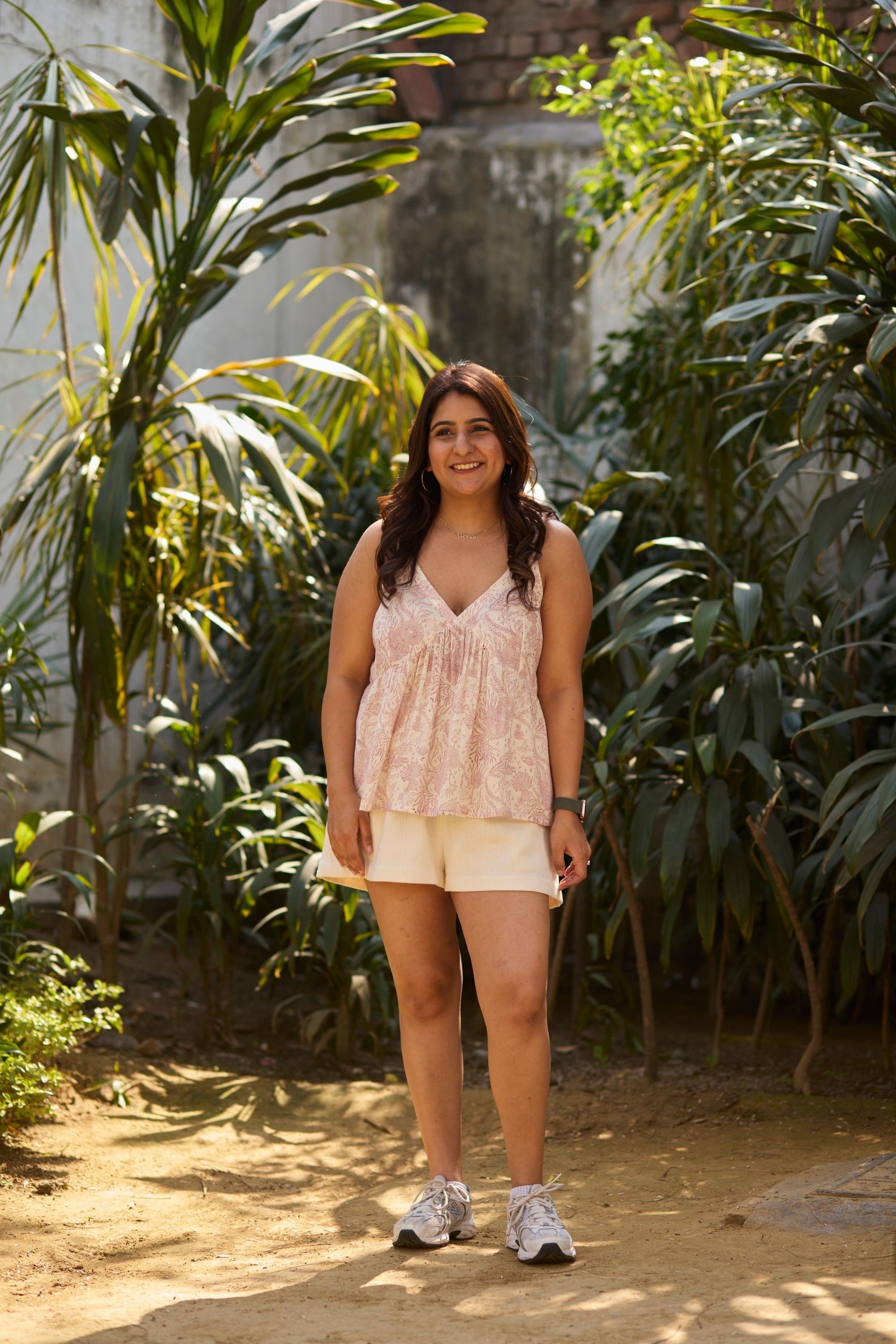 Coral Garden Handwoven Organic Cotton Sleeveless Top