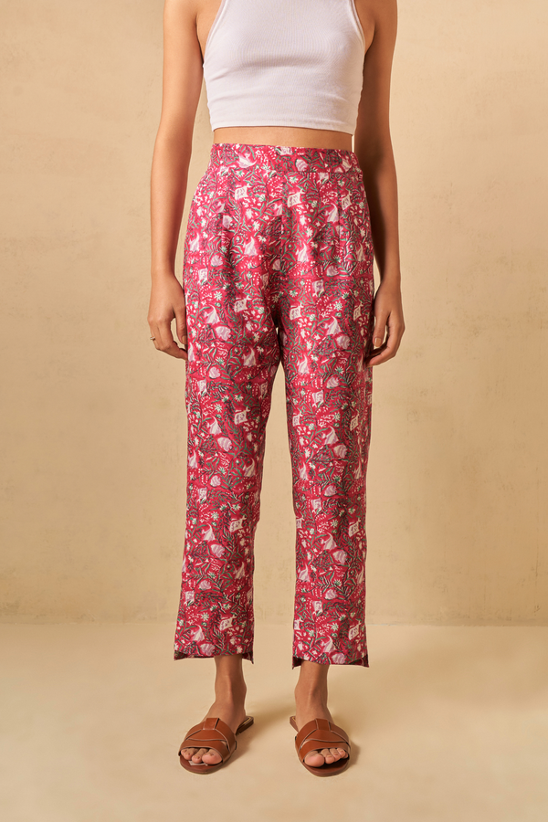 Coral Sunset Lyocell Trousers
