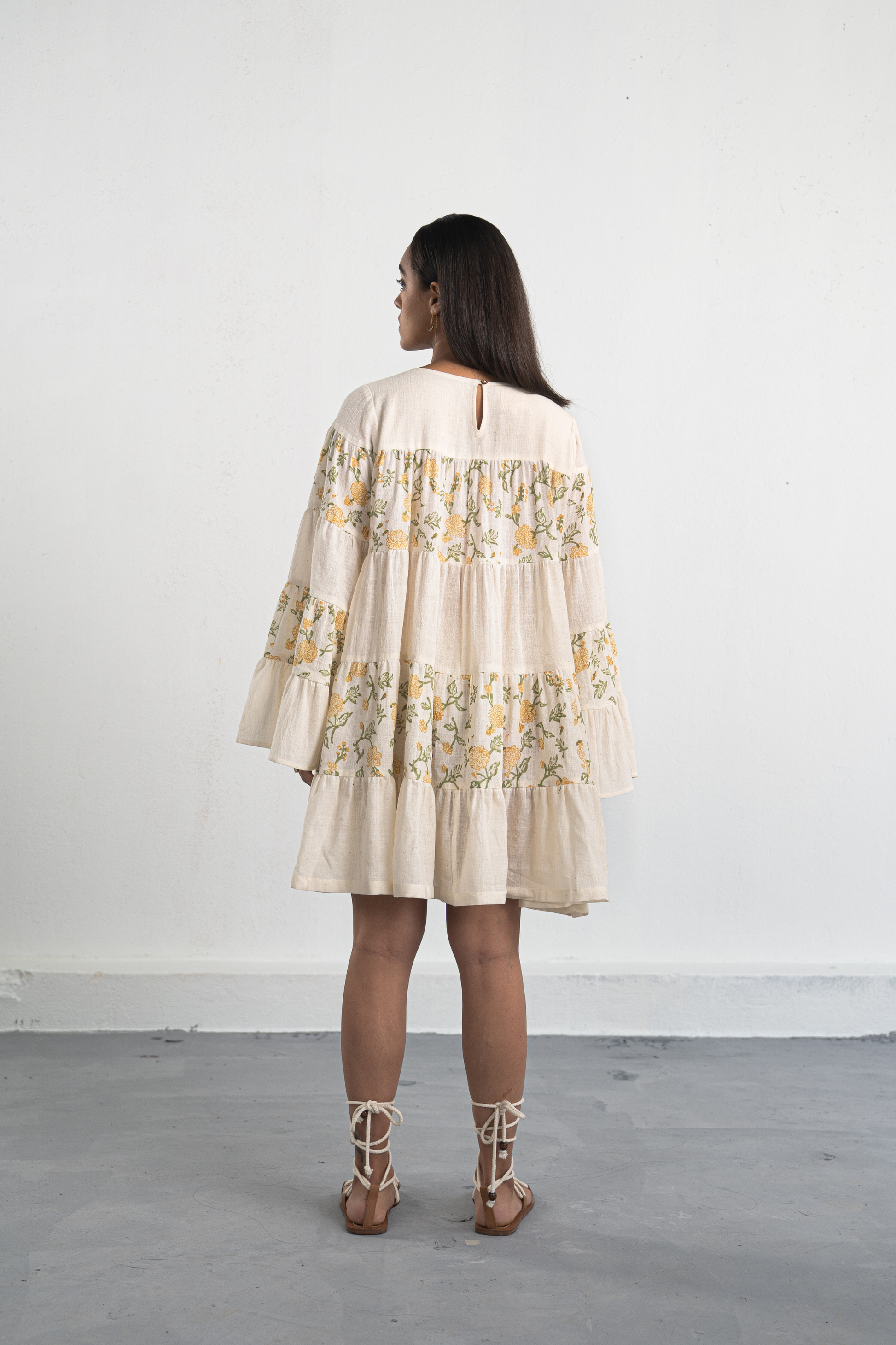 Dreaming of Dahlias handwoven organic cotton dress