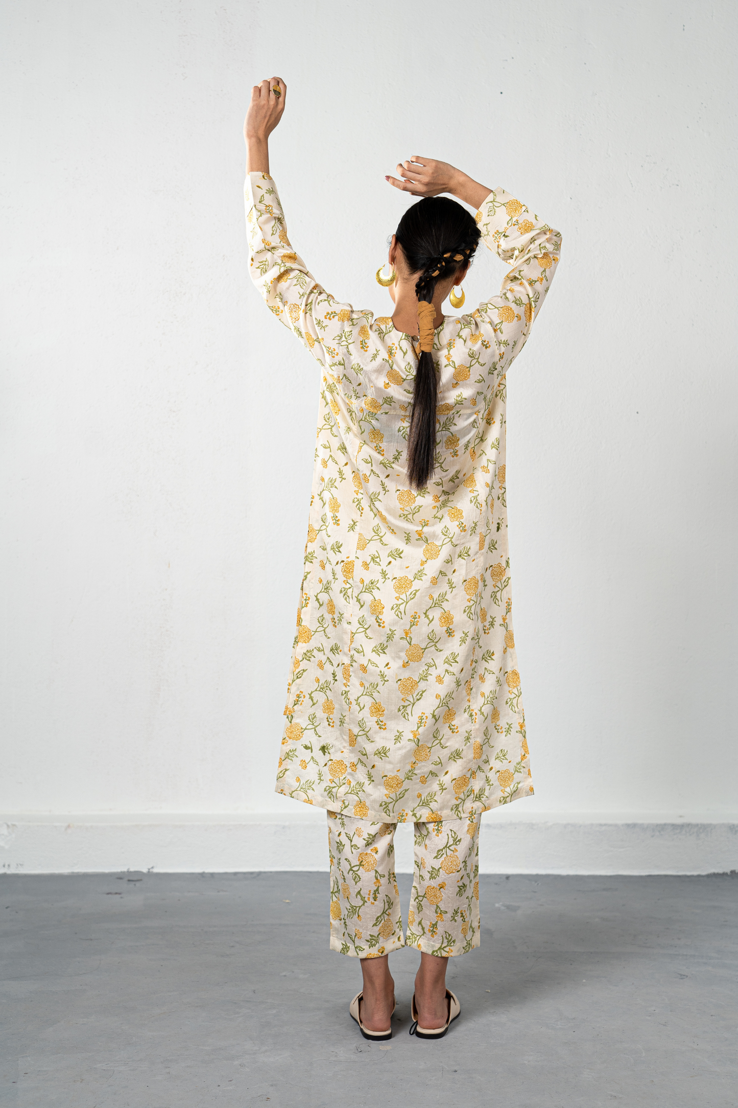 Dreaming of Dahlias silk kurta