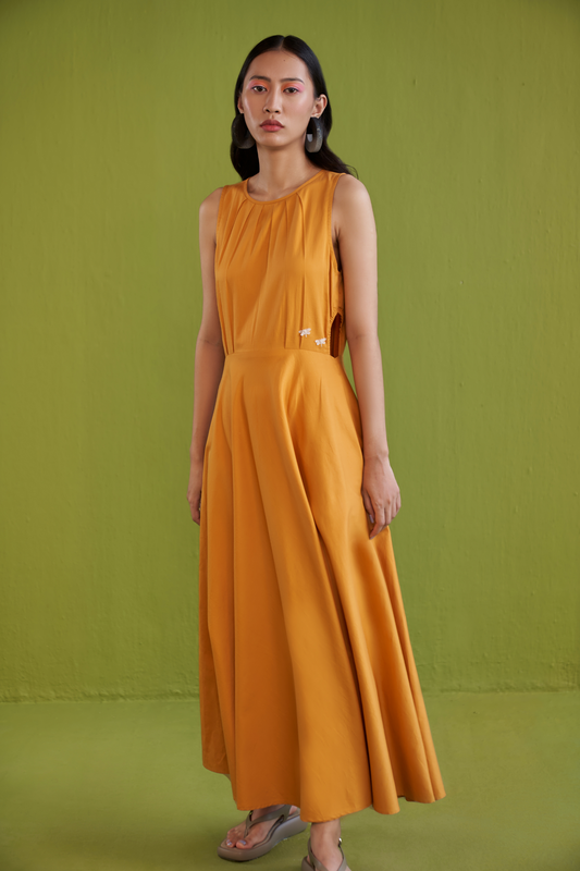 Golden Sunrise Organic Cotton Maxi Dress