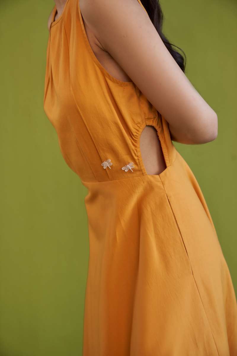 Golden Sunrise Organic Cotton Maxi Dress