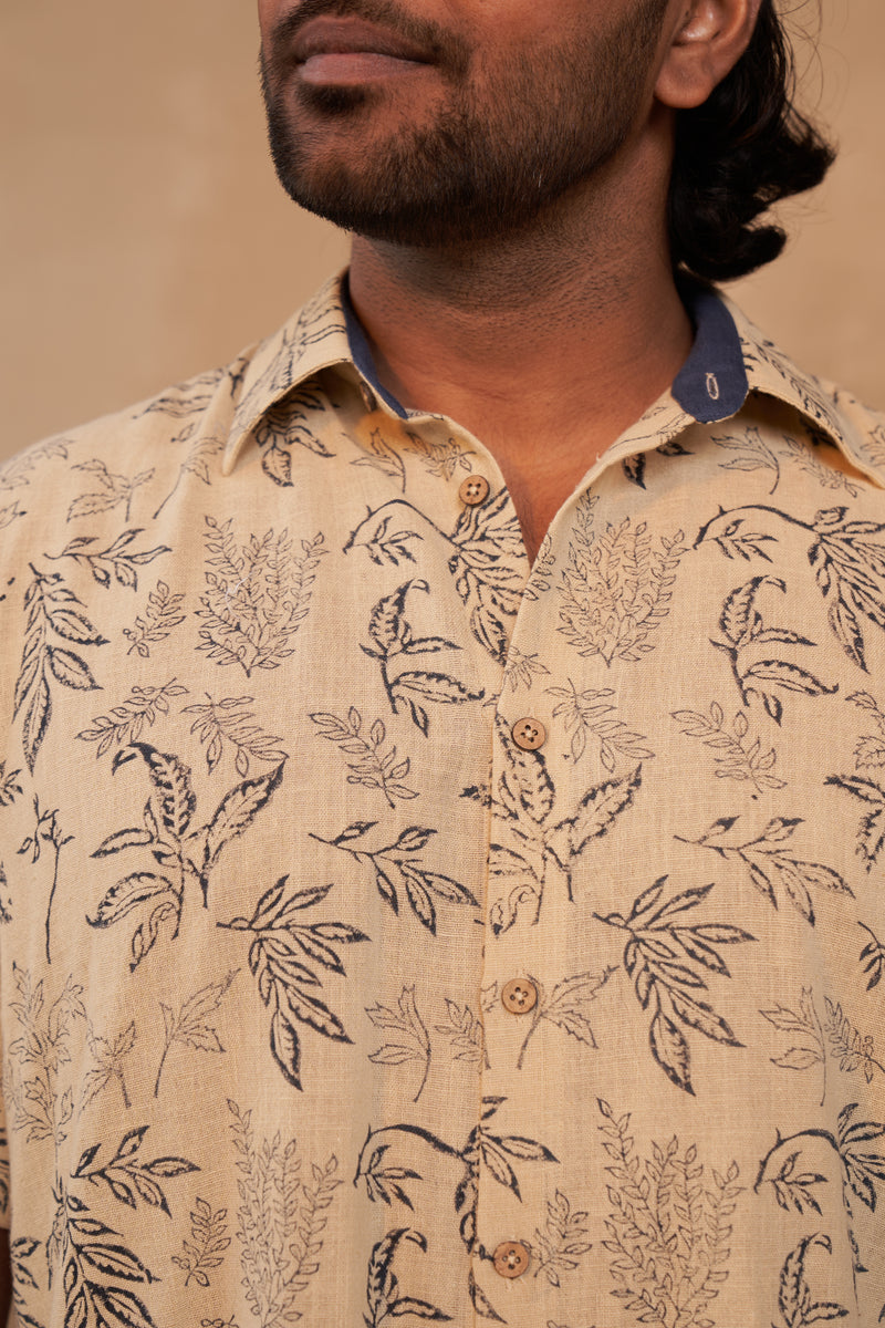 Leafy Palm Handwoven Organic Cotton Unisex Shirt