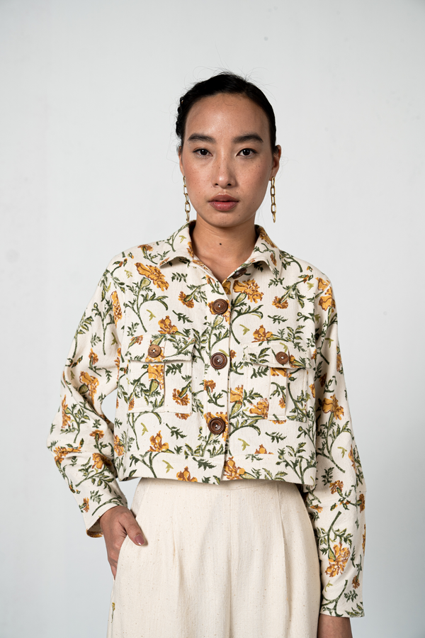 Marigold Oasis handwoven organic cotton jacket