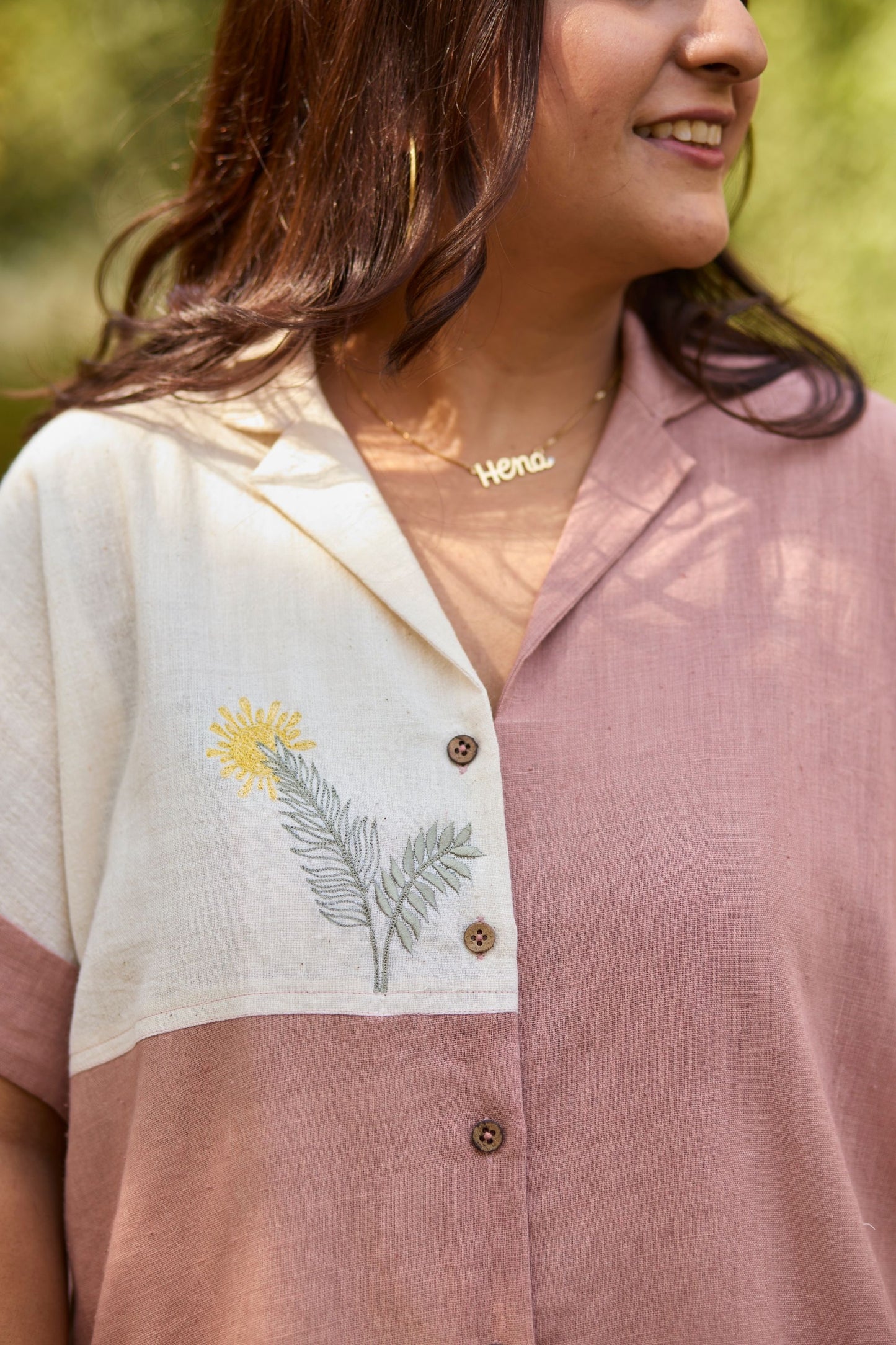 Sunset Palm Handwoven Organic Cotton Shirt