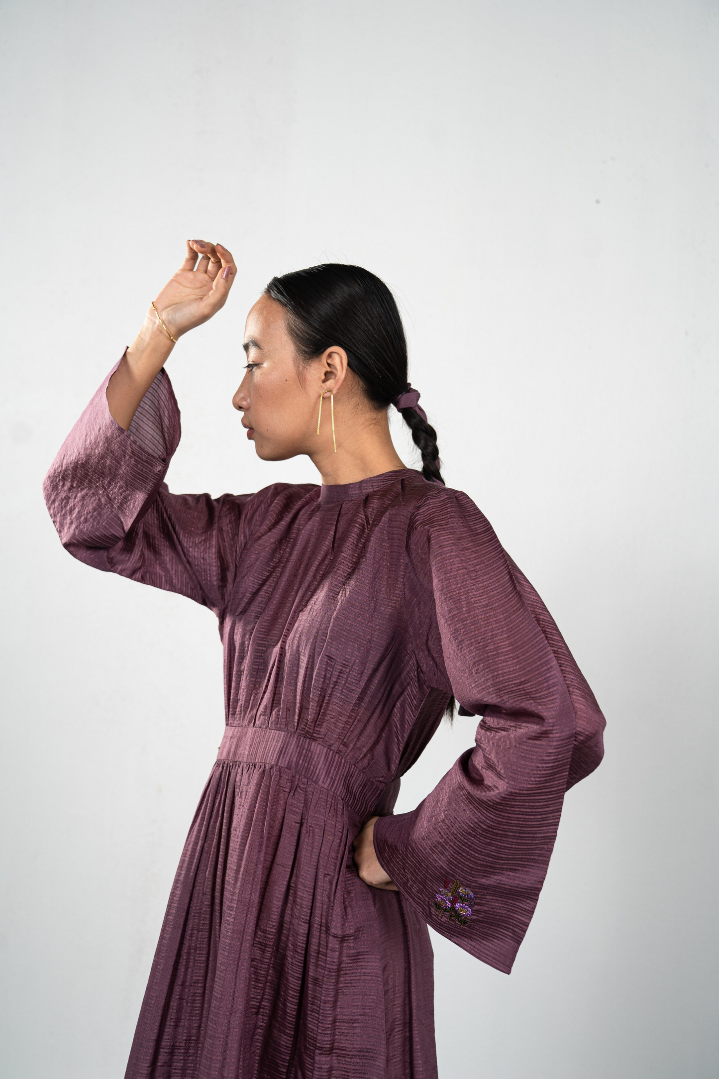 The Dusk handwoven silk dress