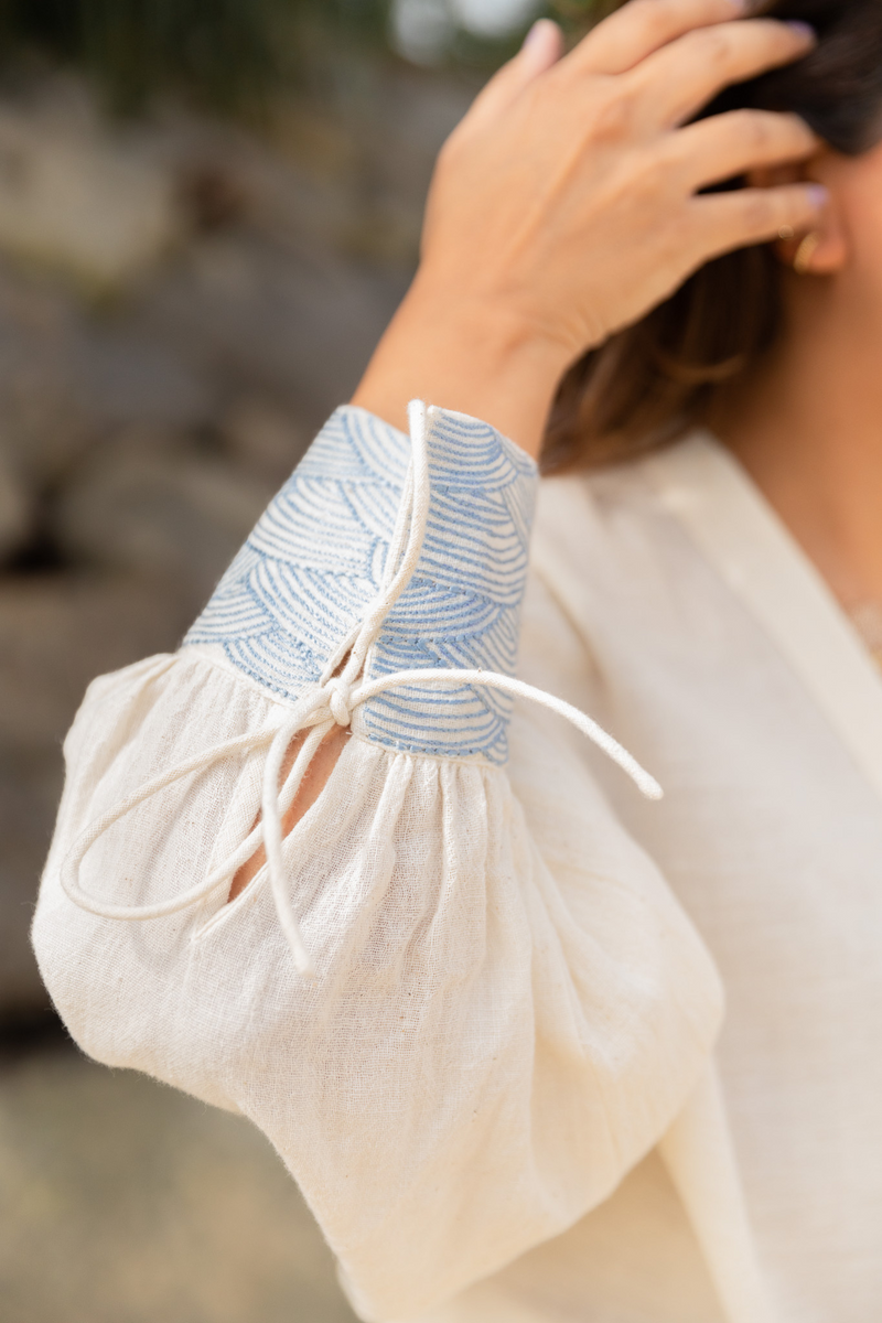 The Everyday Wavy handwoven organic cotton blouse