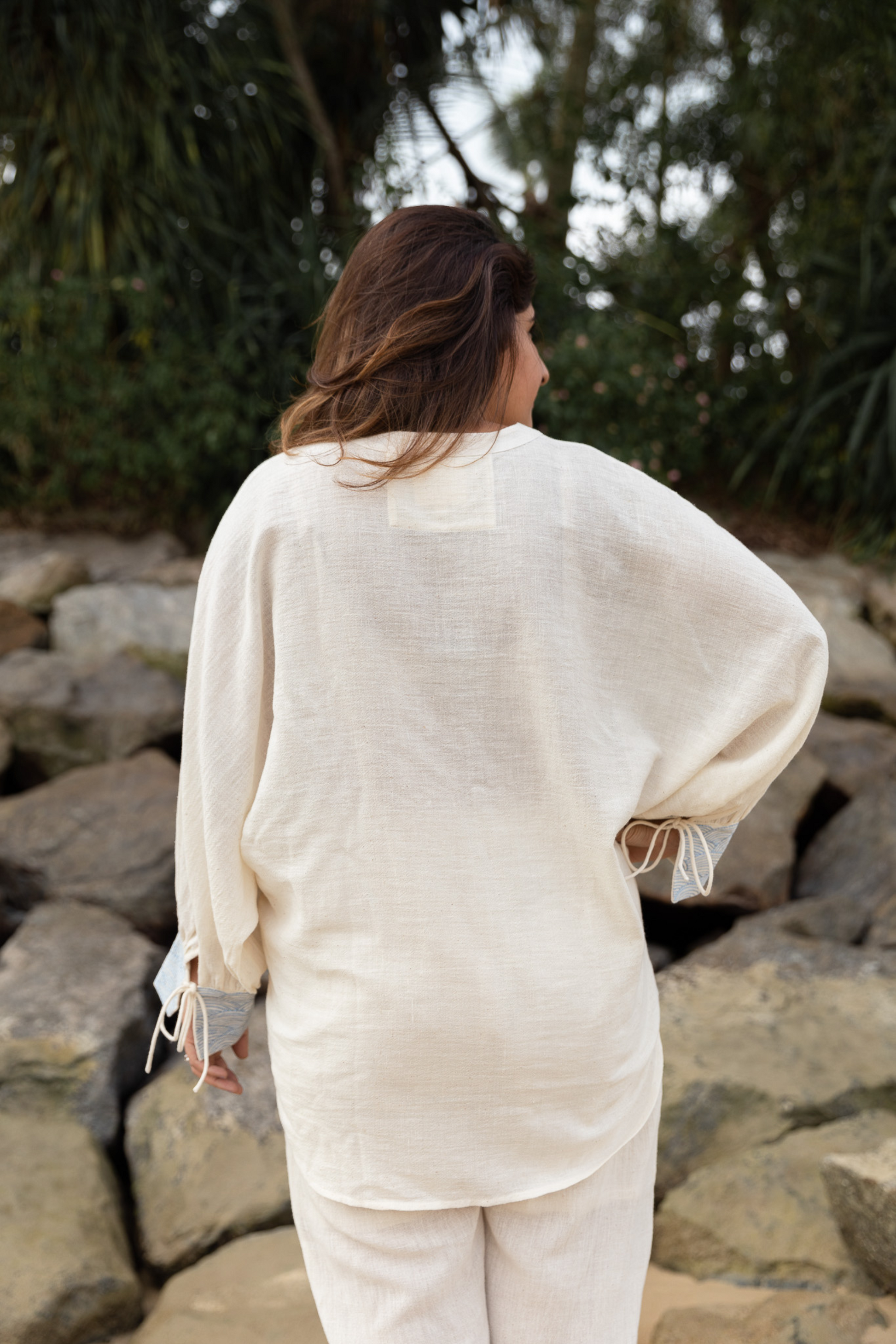 The Everyday Wavy handwoven organic cotton blouse