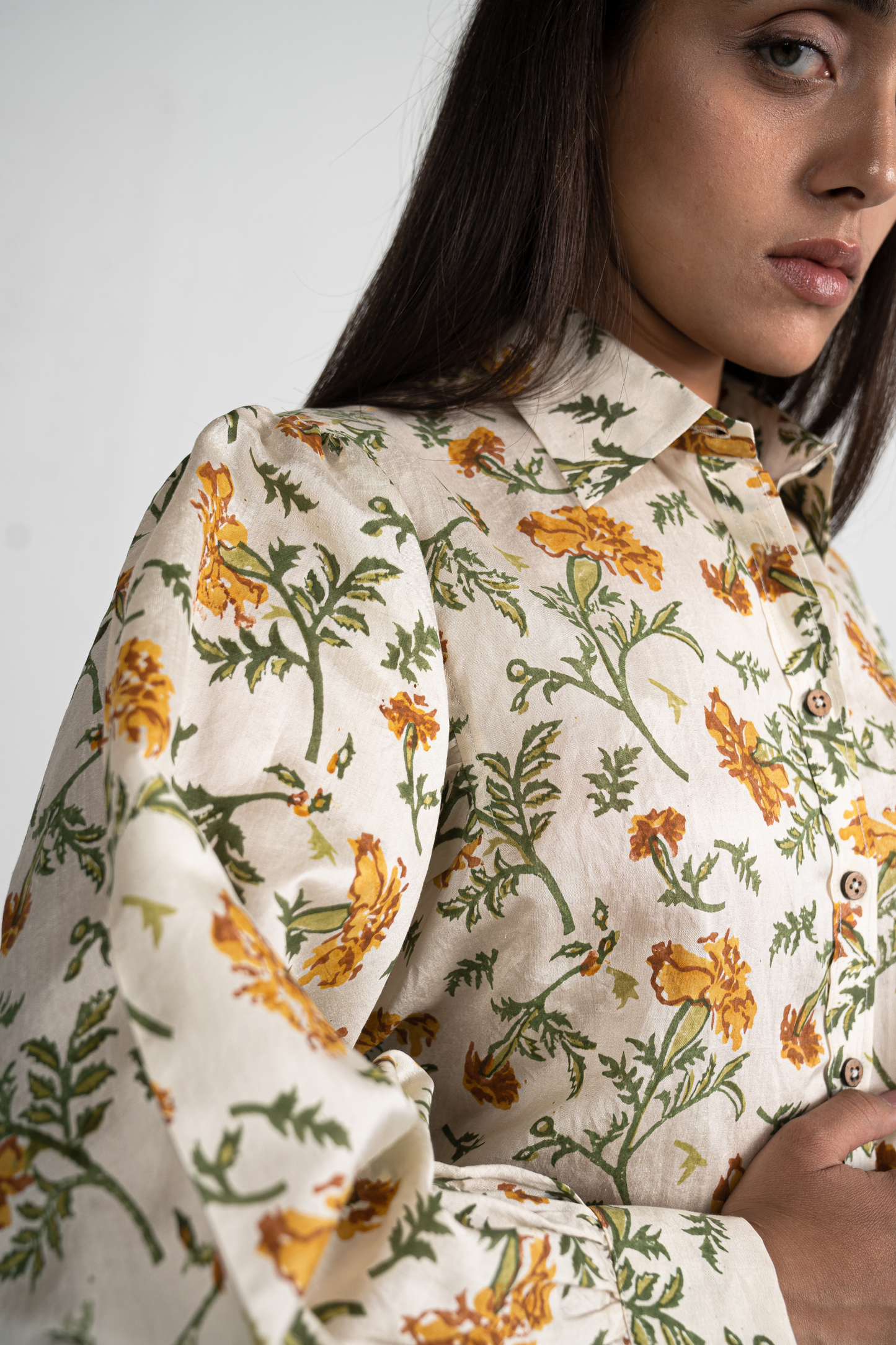 The Marigold Joy silk shirt