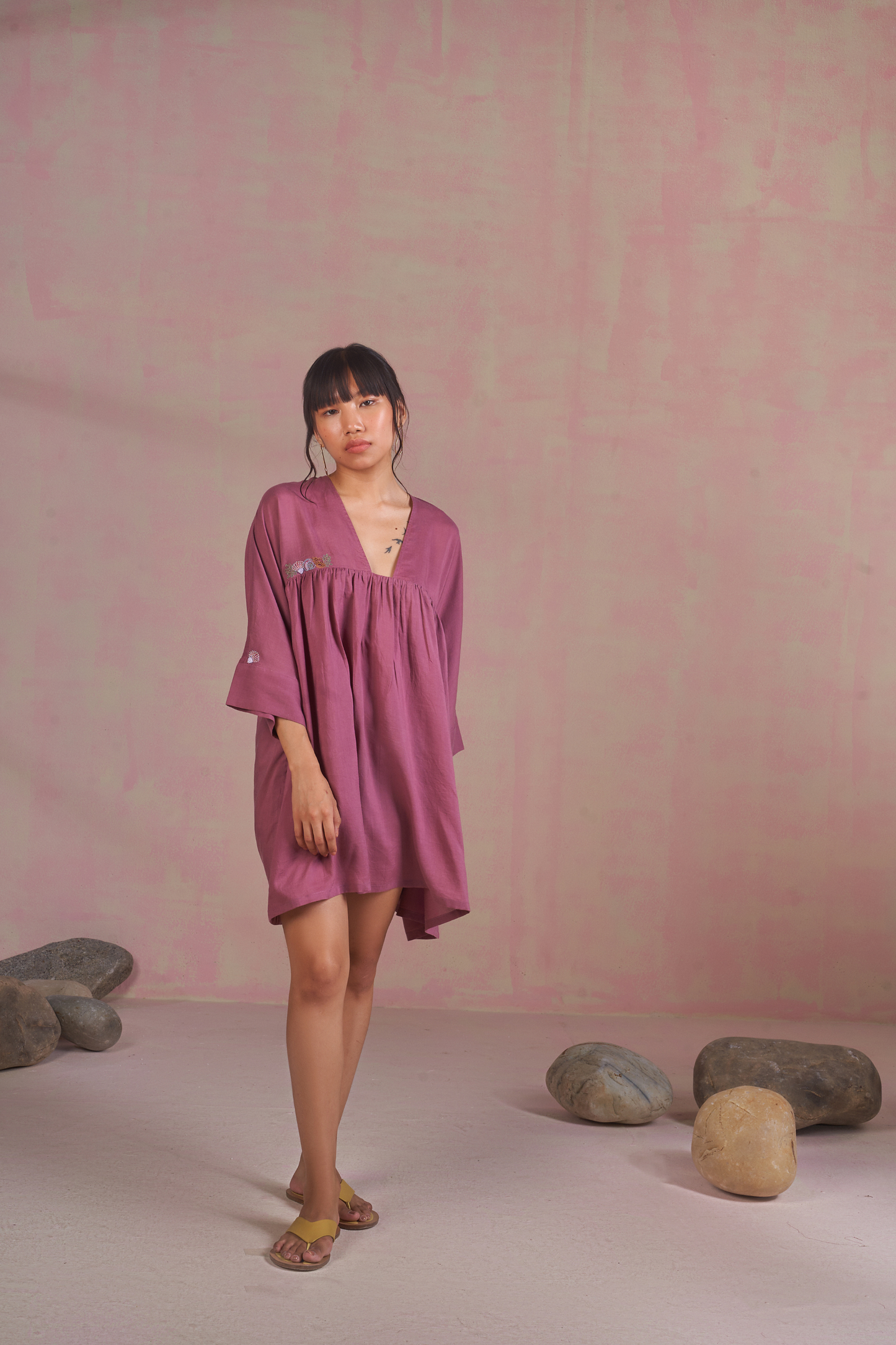 The Shelly naturally dyed lyocell kaftan dress